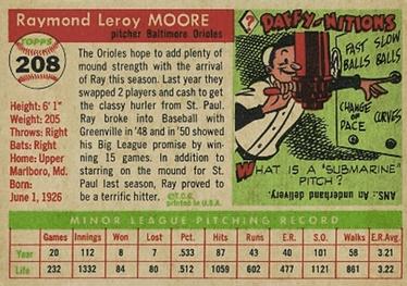 Ray Moore  baseball card collectible - Main Image 2