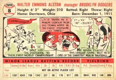 Walter Alston  baseball card collectible - Main Image 2