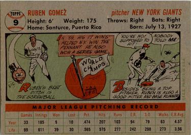Ruben Gomez  baseball card collectible - Main Image 2