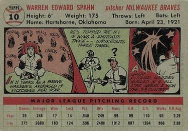 Warren Spahn  baseball card collectible - Main Image 2