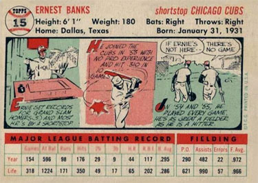 Ernie Banks  baseball card collectible - Main Image 2