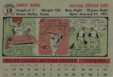 Ernie Banks  baseball card collectible - Main Image 2
