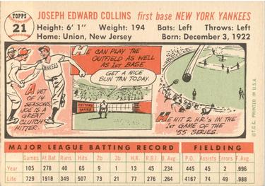 Joe Collins  baseball card collectible - Main Image 2