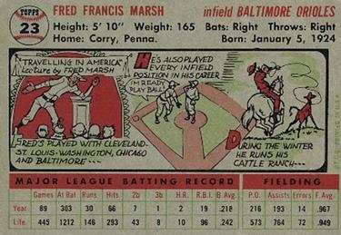 Freddie Marsh  baseball card collectible - Main Image 2