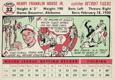 Frank House  baseball card collectible - Main Image 2