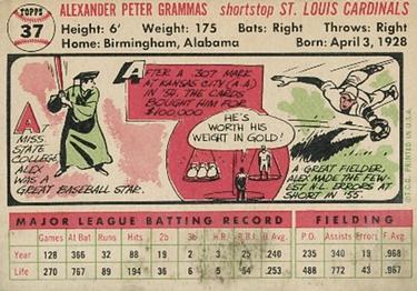 Alex Grammas  baseball card collectible - Main Image 2