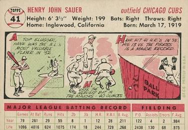 Hank Sauer  baseball card collectible - Main Image 2