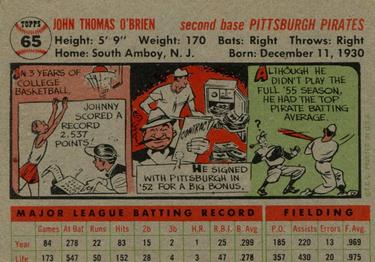 Johnny O’Brien  baseball card collectible - Main Image 2