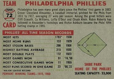 Philadelphia Phillies  baseball card collectible - Main Image 2
