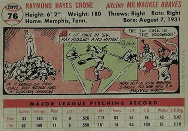 Ray Crone  baseball card collectible - Main Image 2