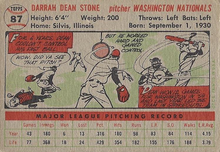 Dean Stone  baseball card collectible - Main Image 2