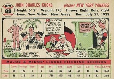 Johnny Kucks  baseball card collectible - Main Image 2