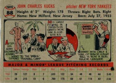 Johnny Kucks  baseball card collectible - Main Image 2