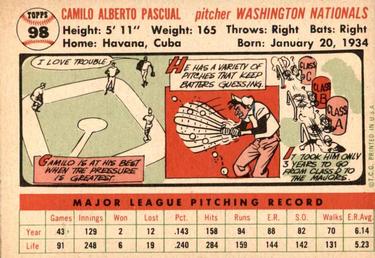 Camilo Pascual  baseball card collectible - Main Image 2