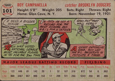 Roy Campanella  baseball card collectible - Main Image 2