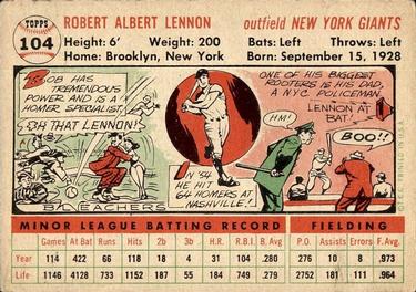 Bob Lennon  baseball card collectible - Main Image 2