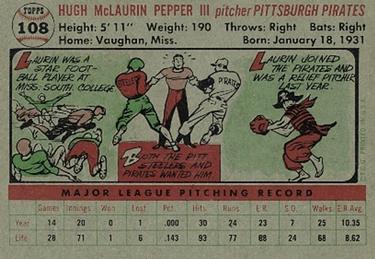 Laurin Pepper  baseball card collectible - Main Image 2