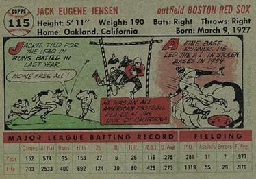 Jackie Jensen  baseball card collectible - Main Image 2