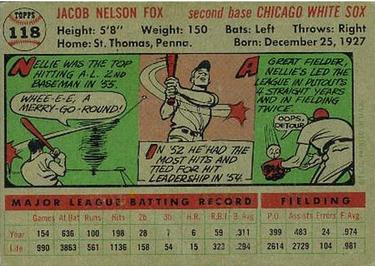 Nellie Fox  baseball card collectible - Main Image 2