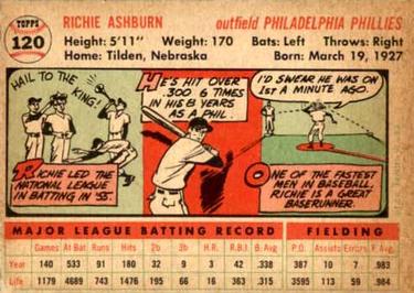 Richie Ashburn  baseball card collectible - Main Image 2