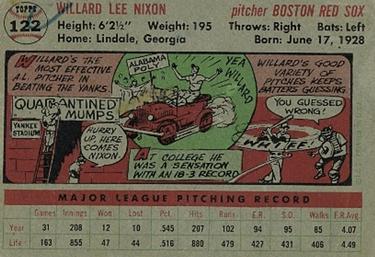 Willard Nixon  baseball card collectible - Main Image 2