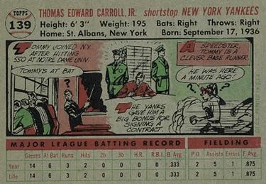 Tommy Carroll  baseball card collectible - Main Image 2