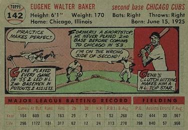 Gene Baker  baseball card collectible - Main Image 2