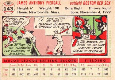 Jim Piersall  baseball card collectible - Main Image 2