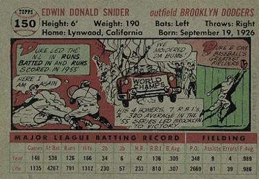 Duke Snider  baseball card collectible - Main Image 2