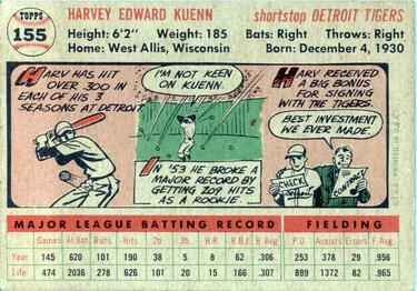 Harvey Kuenn  baseball card collectible - Main Image 2