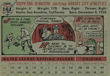 Joe DeMaestri  baseball card collectible - Main Image 2