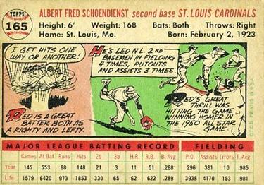 Red Schoendienst  baseball card collectible - Main Image 2
