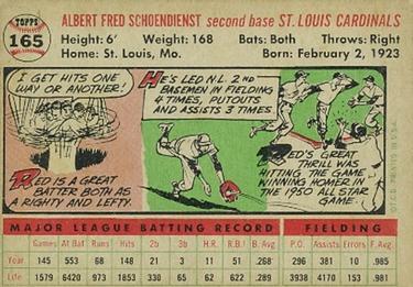 Red Schoendienst  baseball card collectible - Main Image 2