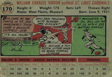 Bill Virdon  baseball card collectible - Main Image 2