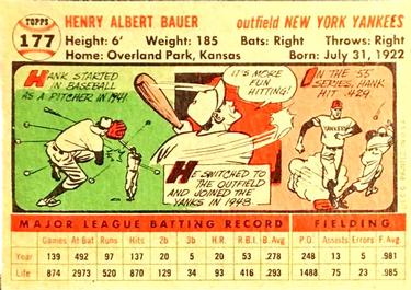 Hank Bauer  baseball card collectible - Main Image 2