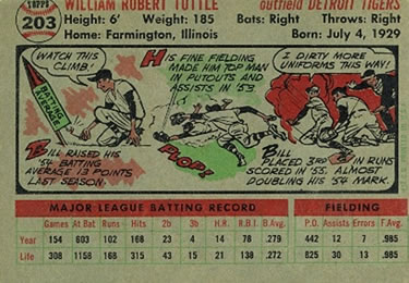 Bill Tuttle  baseball card collectible - Main Image 2