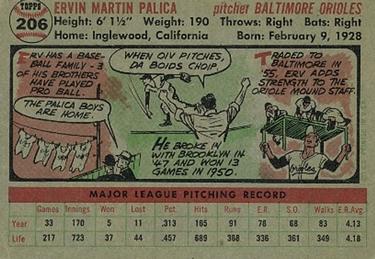 Erv Palica  baseball card collectible - Main Image 2