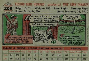 Elston Howard  baseball card collectible - Main Image 2