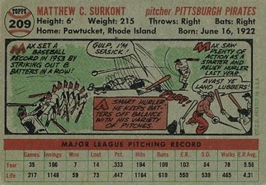 Max Surkont  baseball card collectible - Main Image 2