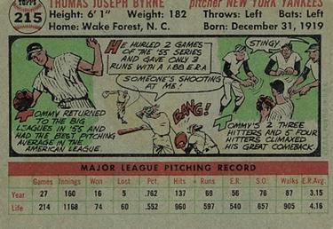 Tommy Byrne  baseball card collectible - Main Image 2