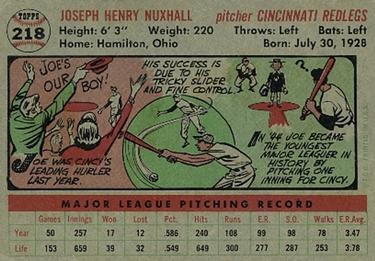 Joe Nuxhall  baseball card collectible - Main Image 2