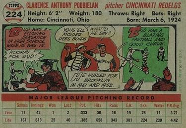 Bud Podbielan  baseball card collectible - Main Image 2