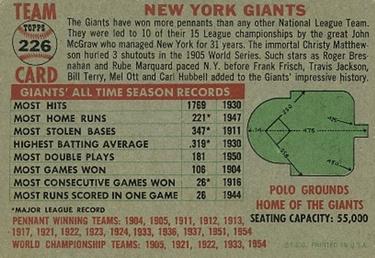 New York Giants  baseball card collectible - Main Image 2