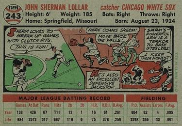Sherm Lollar  baseball card collectible - Main Image 2