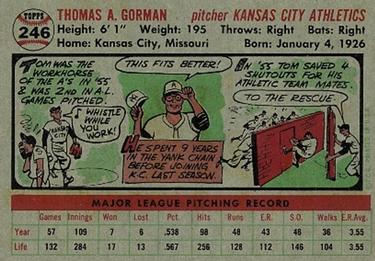 Tom Gorman  baseball card collectible - Main Image 2