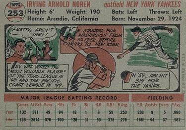 Irv Noren  baseball card collectible - Main Image 2