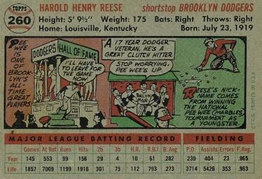 "Pee Wee” Reese  baseball card collectible - Main Image 2