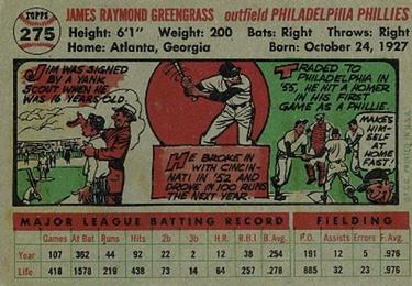 Jim Greengrass  baseball card collectible - Main Image 2