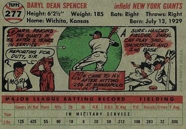 Daryl Spencer  baseball card collectible - Main Image 2