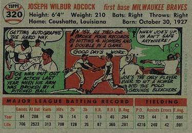 Joe Adcock  baseball card collectible - Main Image 2